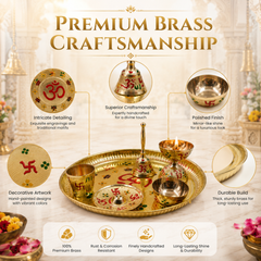 OM Brass Puja Thali Set