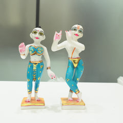 Premium Marble Dust Radha Krishna Divine Couple Statue 9 Inch