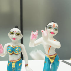 Premium Marble Dust Radha Krishna Divine Couple Statue 9 Inch