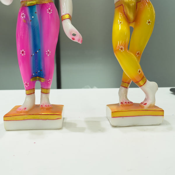 Premium Marble Dust Radha Krishna Divine Couple Statue 12 Inch