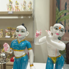 Premium Marble Dust Radha Krishna Divine Couple Statue 15 Inch