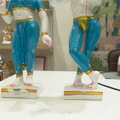 Premium Marble Dust Radha Krishna Divine Couple Statue 15 Inch