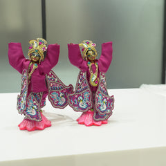 Solid Brass Gaur Nitai Deity Pair Full Hand Painted 7 Inch