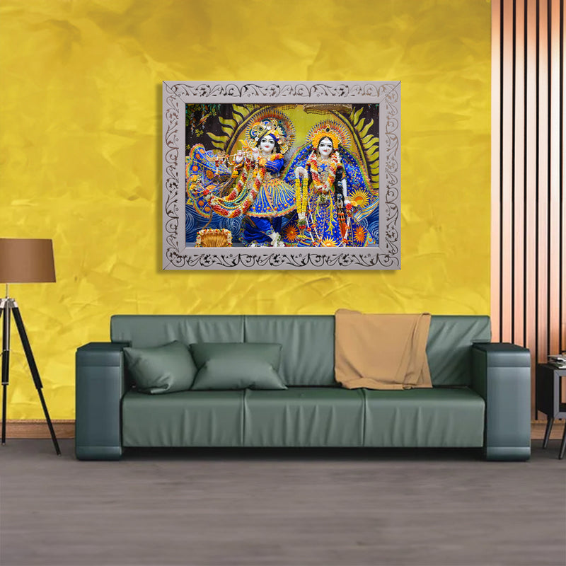 A4 Size Radha Vrindavan Chandra Yellow Background Large Twinkle Anti Reflection