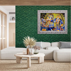 A4 Size Radha Vrindavan Chandra Yellow Background Large Twinkle Anti Reflection