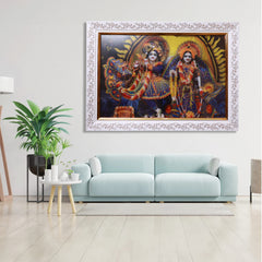 LED (HD) Radha Vrindavan Chandra Portrait Yellow BackGround A3 Size