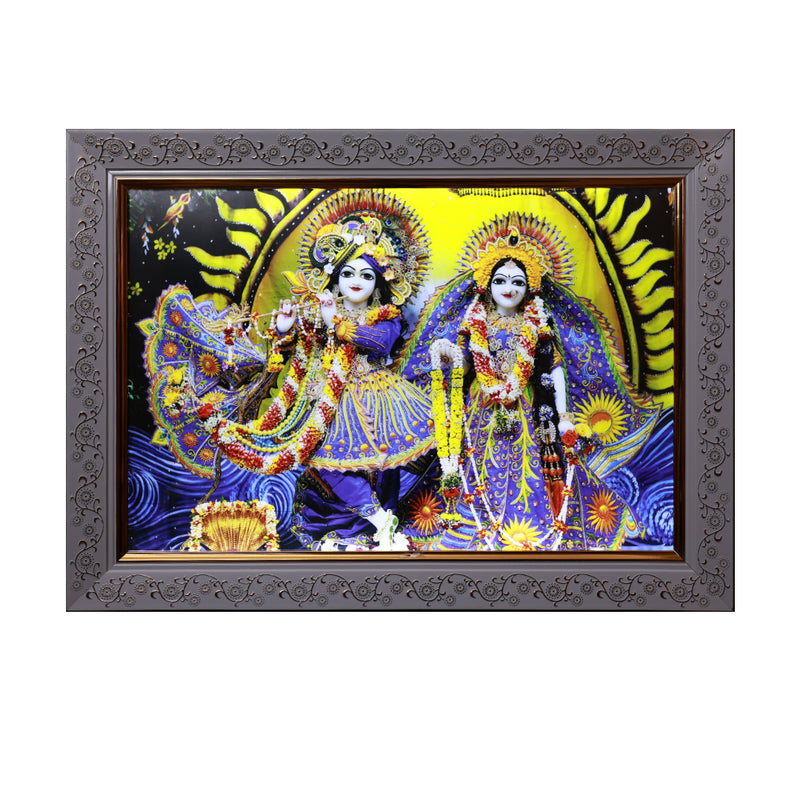 LED (HD) Radha Vrindavan Chandra Portrait Yellow BackGround A3 Size