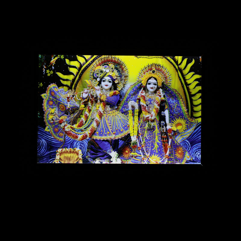 LED (HD) Radha Vrindavan Chandra Portrait Yellow BackGround A3 Size