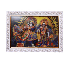 LED (HD) Radha Vrindavan Chandra Portrait Yellow BackGround A3 Size