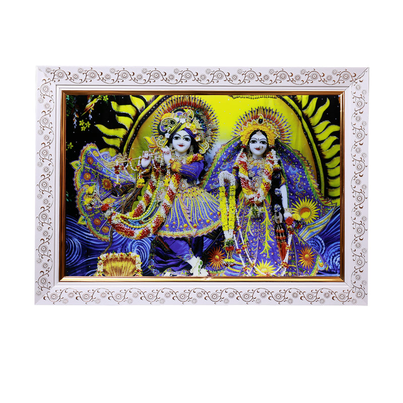 LED (HD) Radha Vrindavan Chandra Portrait Yellow BackGround A3 Size