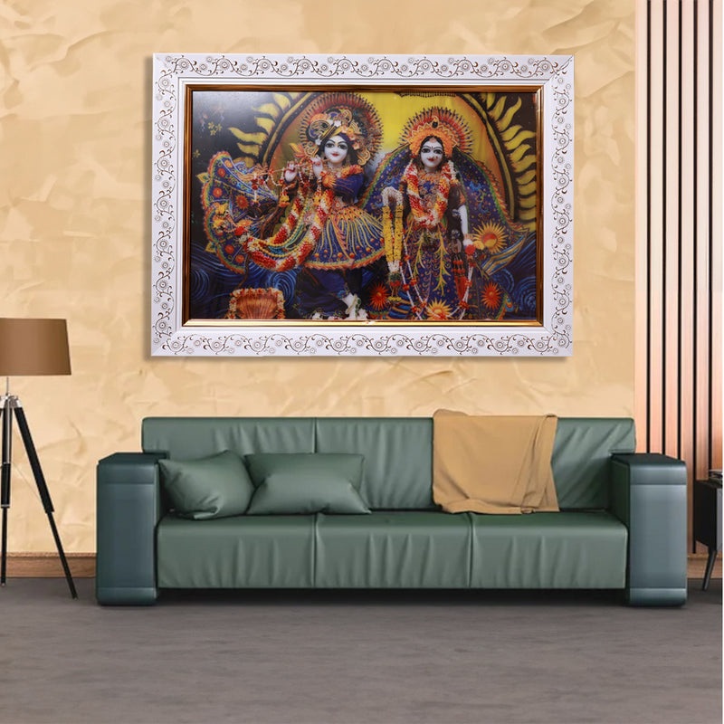 LED (HD) Radha Vrindavan Chandra Portrait Yellow BackGround A3 Size