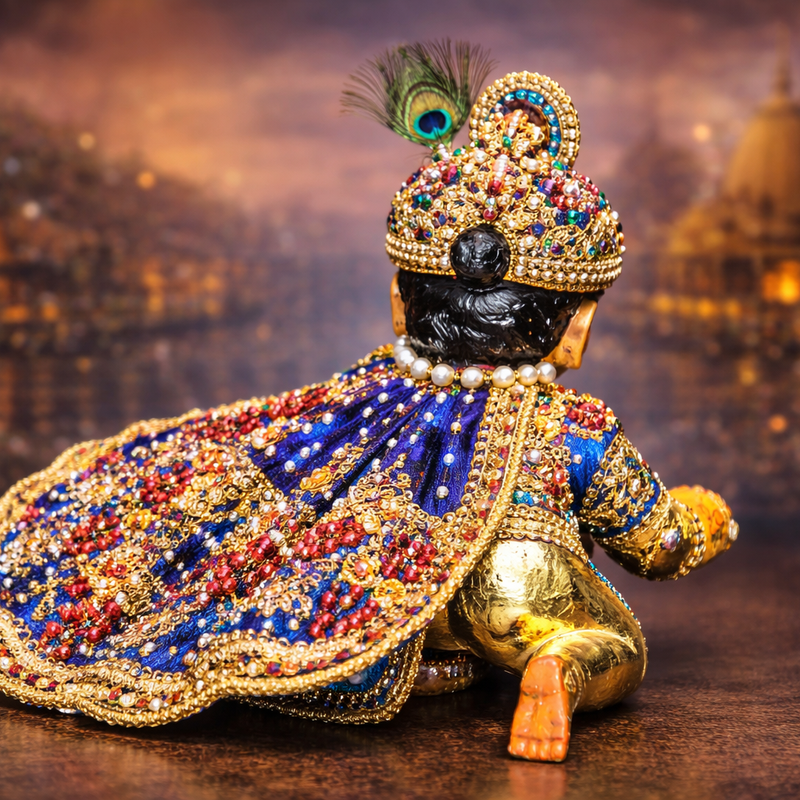 Solid Pure Brass Laddu Gopal Idol Size No 0