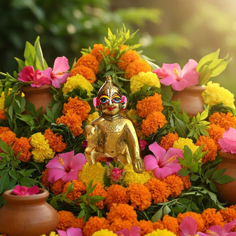 Solid Pure Brass Laddu Gopal Idol Size No 2