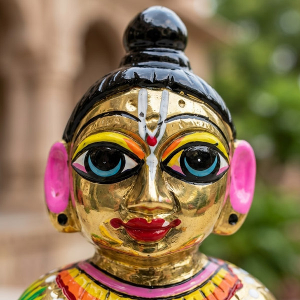 Solid Pure Brass Full Hand Paint Laddu Gopal Size No (0-4)