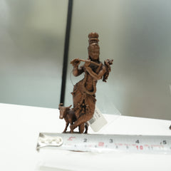 Metal Krishna with Cow Idol