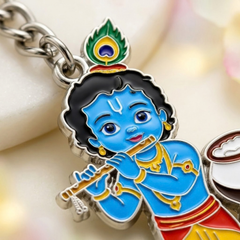 Jai Shri Krishna Metal Keychain