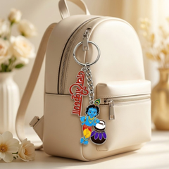 Jai Shri Krishna Metal Keychain