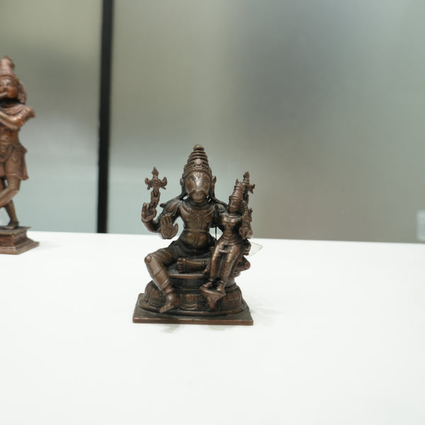 Copper Varaha Dev with Goddess Laxmi Idol (4 Inch)