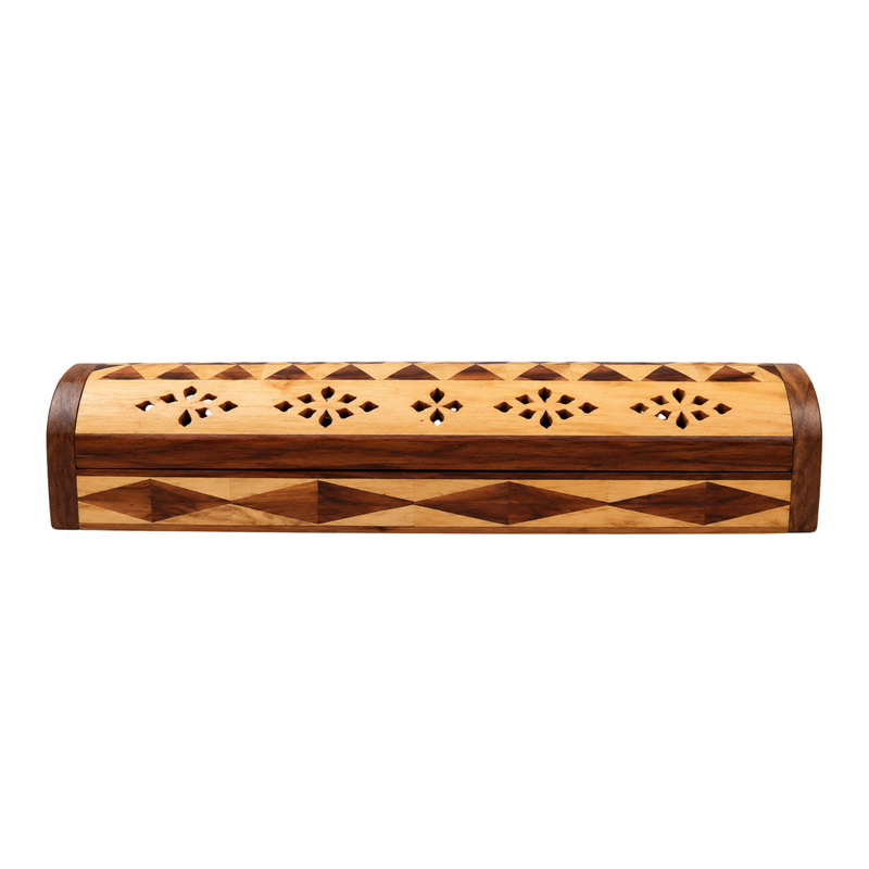 Wooden Handcrafted Agarbatti Box Holder with Ash Catcher & Cone Burner
