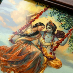 Radha Krishna Jhula Leela Glow Frame (5 x 6 Inches)