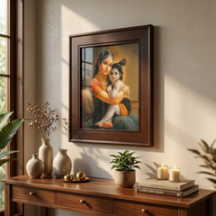 Radha Krishna Jhula Leela Glow Frame (5 x 6 Inches)