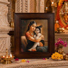 Radha Krishna Jhula Leela Glow Frame (5 x 6 Inches)