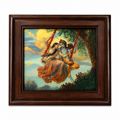 Radha Krishna Jhula Leela Glow Frame (5 x 6 Inches)