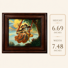 Radha Krishna Jhula Leela Glow Frame (5 x 6 Inches)