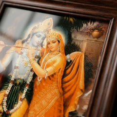 Cute Bal Gopal Eating Makhan Glow Frame (9 x 12 Inches)