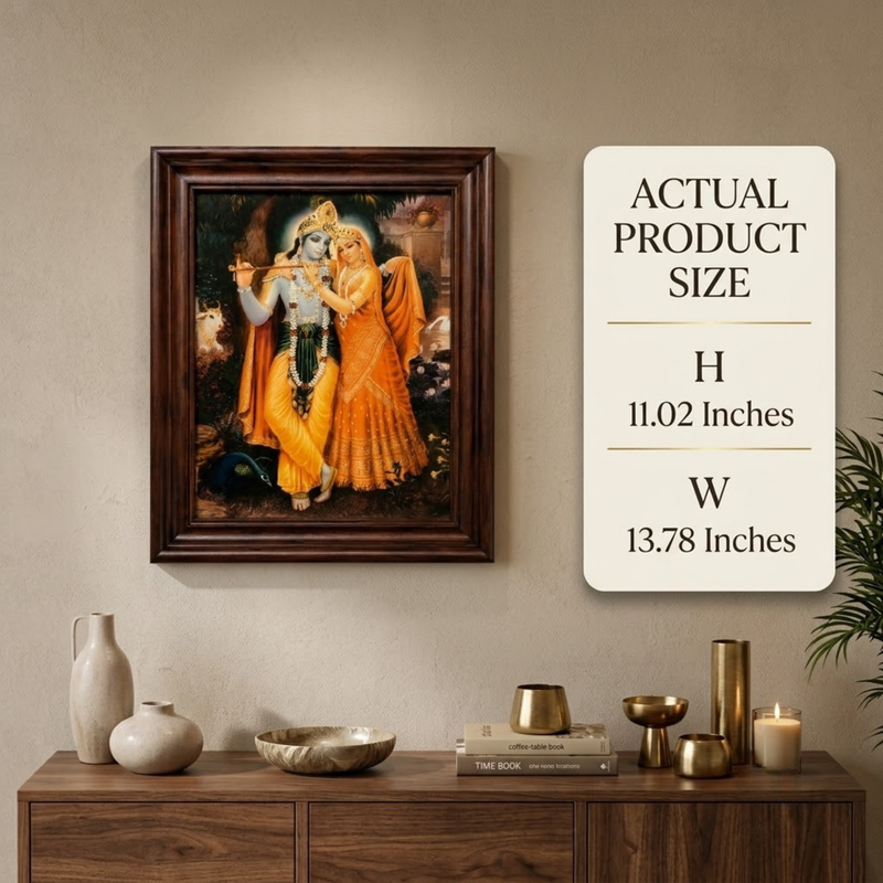 Reclining Divine Krishna with Flute (9 x 12 Inches)
