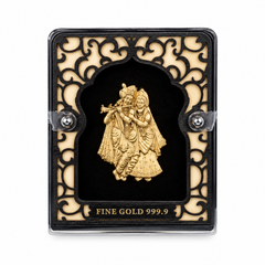 Radha Krishna Gold Plated Photo Frame (5.6 × 7.5 in)