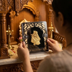 Radha Krishna Gold Plated Photo Frame (5.6 × 7.5 in)