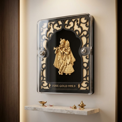 Radha Krishna Gold Plated Photo Frame (5.6 × 7.5 in)