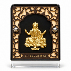 Hanuman Ji Gold Plated Photo Frame (5.6 × 7.5 in)