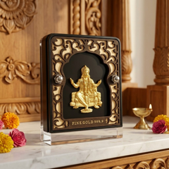 Hanuman Ji Gold Plated Photo Frame (5.6 × 7.5 in)