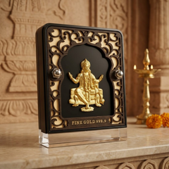 Hanuman Ji Gold Plated Photo Frame (5.6 × 7.5 in)