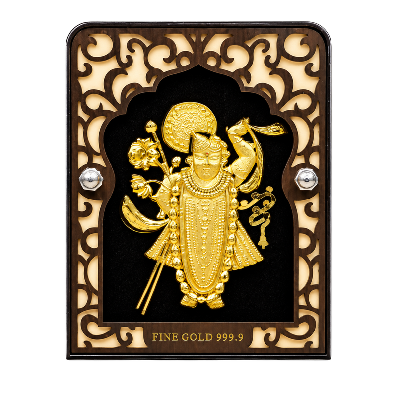 Shrinath Ji Gold Plated Photo Frame (7 × 9 in)