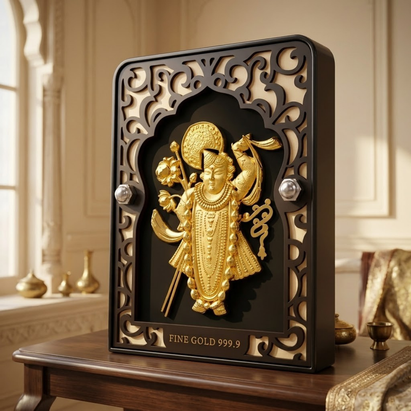Shrinath Ji Gold Plated Photo Frame (7 × 9 in)