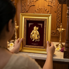 Hanuman Ji Gold Plated Photo Frame (12.5 × 15 in)