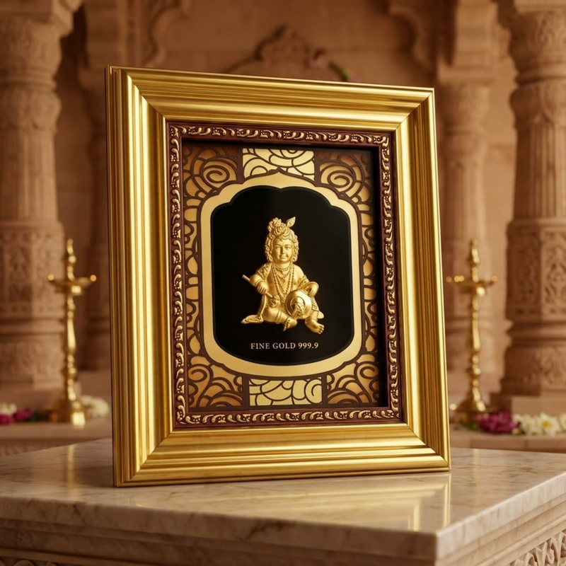 Bal Gopal Gold Plated Photo Frame (15 × 18 in)