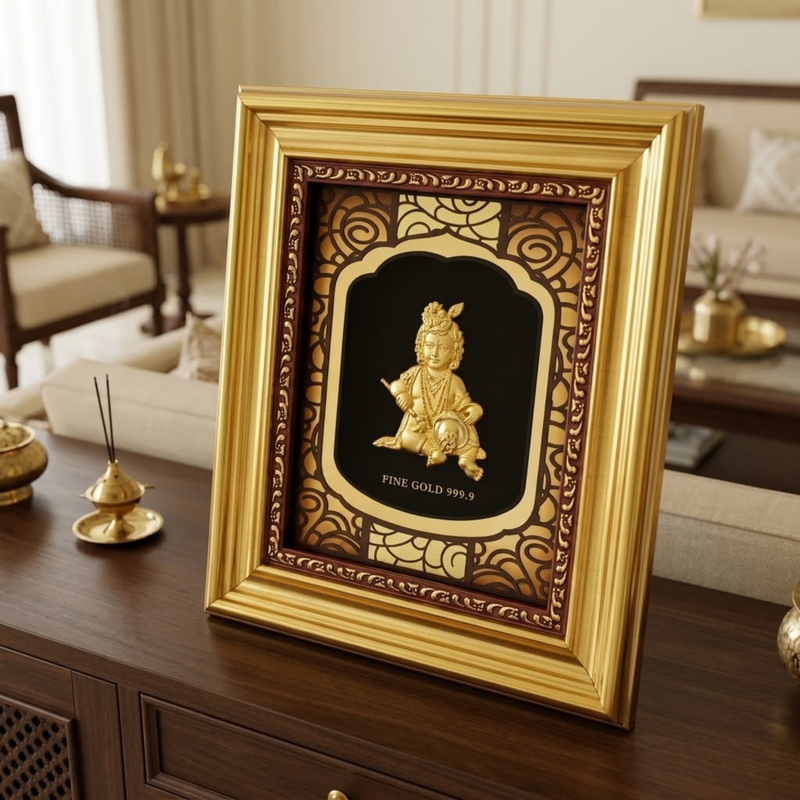Bal Gopal Gold Plated Photo Frame (15 × 18 in)