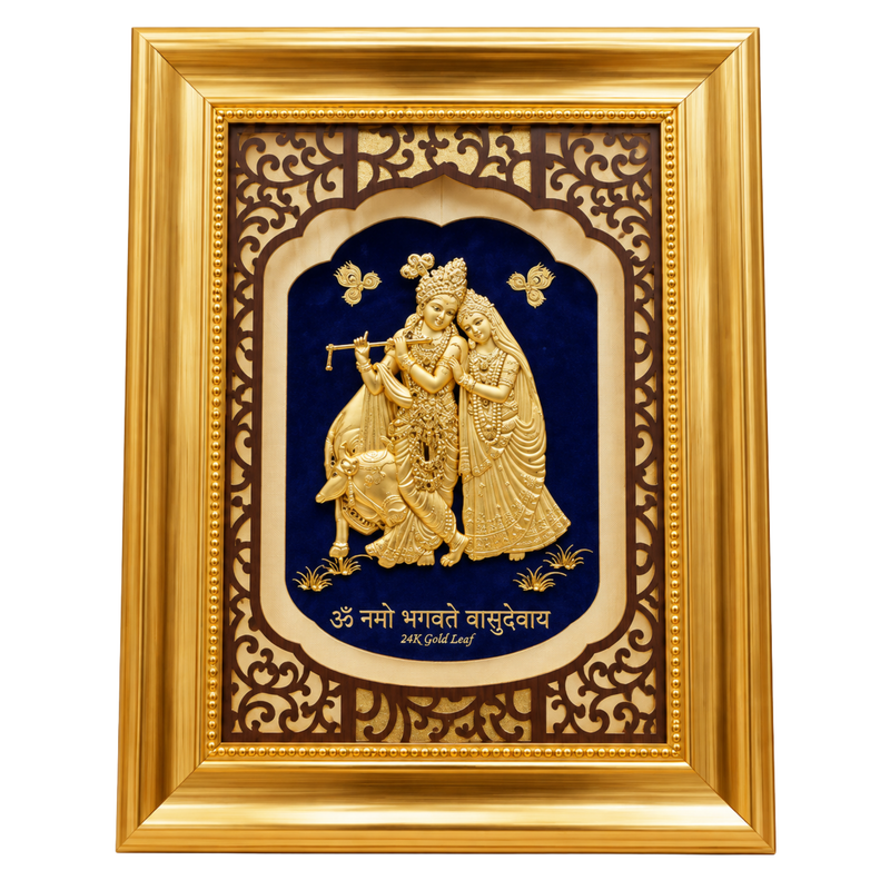 Radha Krishna Gold Plated Photo Frame (25 × 32 in)