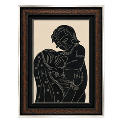 Yashoda with Bal Krishna Ceramic Etching Painting Photo Frame (14x20 Inch)