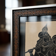 Yashoda with Bal Krishna Ceramic Etching Painting Photo Frame (14x20 Inch)