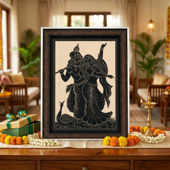 Yashoda with Bal Krishna Ceramic Etching Painting Photo Frame (14x20 Inch)