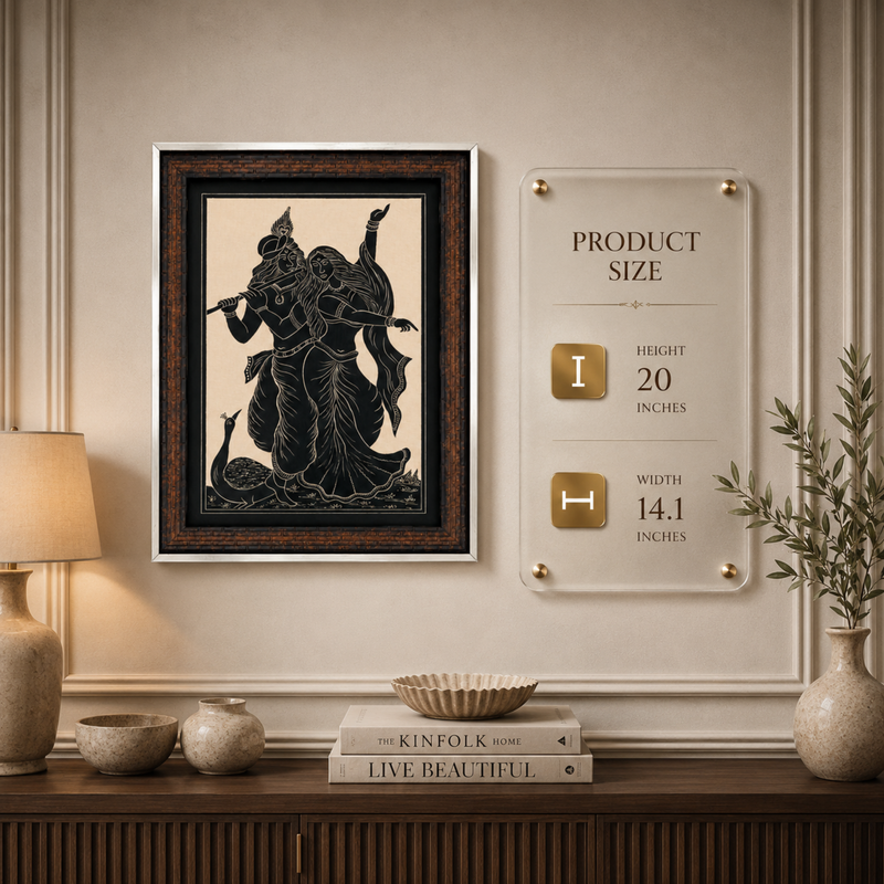 Yashoda with Bal Krishna Ceramic Etching Painting Photo Frame (14x20 Inch)