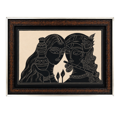 Yashoda with Bal Krishna Ceramic Etching Painting Photo Frame (14x20 Inch)