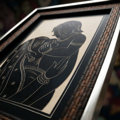 Yashoda with Bal Krishna Ceramic Etching Painting Photo Frame (14x20 Inch)