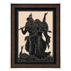 Yashoda with Bal Krishna Ceramic Etching Painting Photo Frame (14x20 Inch)