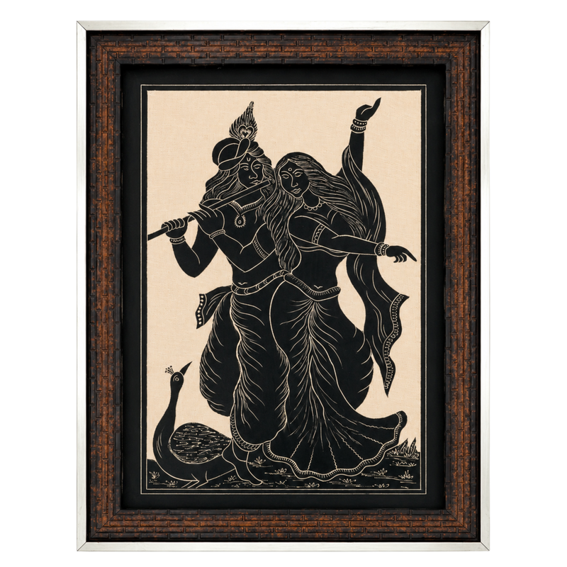 Yashoda with Bal Krishna Ceramic Etching Painting Photo Frame (14x20 Inch)